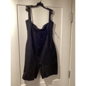 Commando Luxe Control Mid-Thigh Bodysuit Black Shapewear Large NWT
